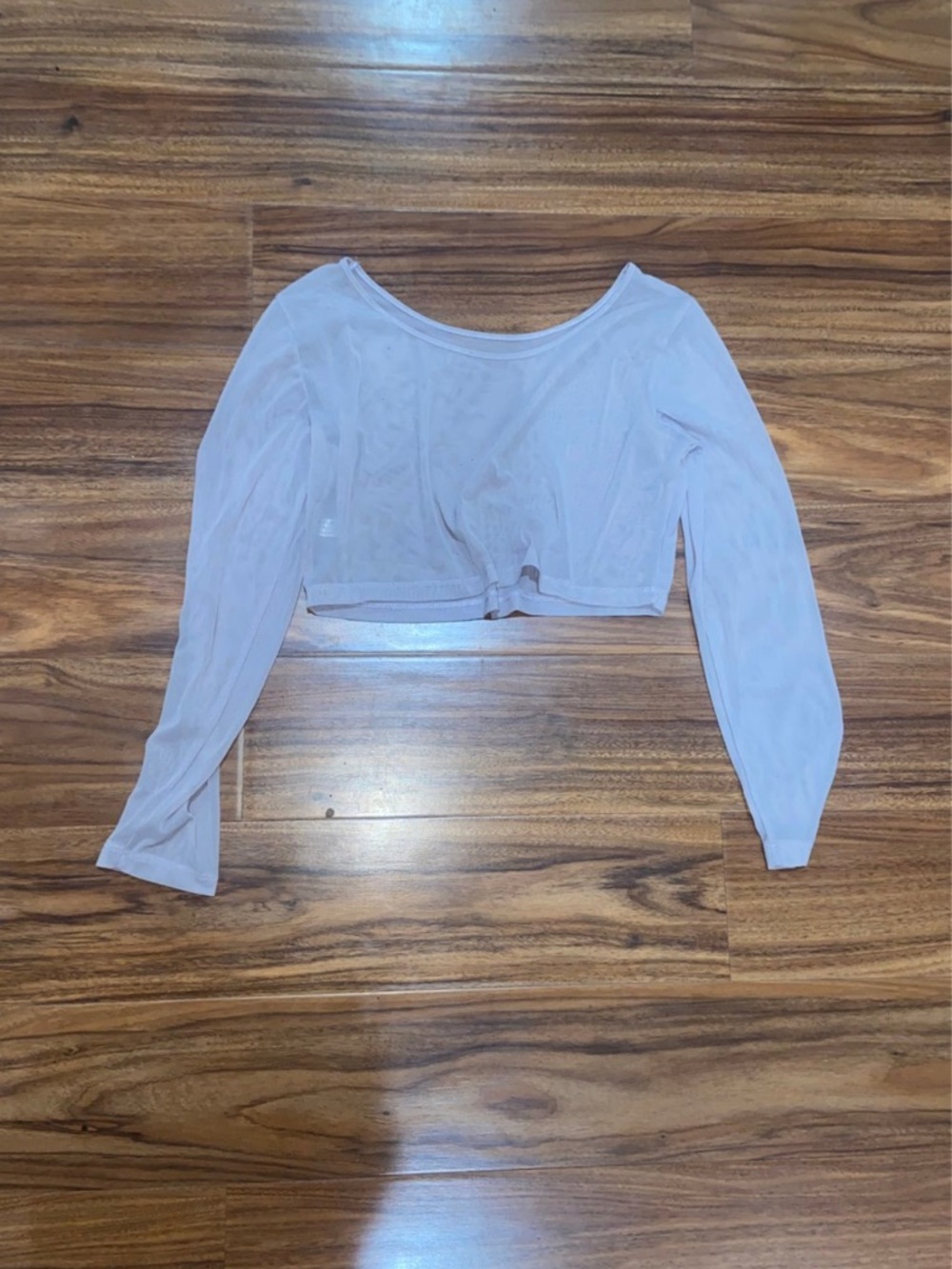 Women's Lightweight mesh Long-Sleeve Crop Top - Light Lavender